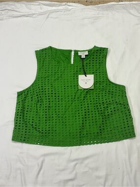 kate spade Bright Green Eyelet Crop Top